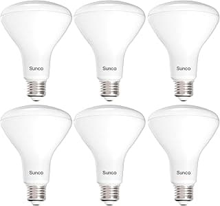 Sunco 6 Pack BR30 Light Bulb LED Indoor Flood Lights 850 Lumens, 2700K Soft White, E26 Base 25,000 Lifetime Hours, Interior Dimmable Recessed Can Light Bulb, 11W Equivalent 65W.
