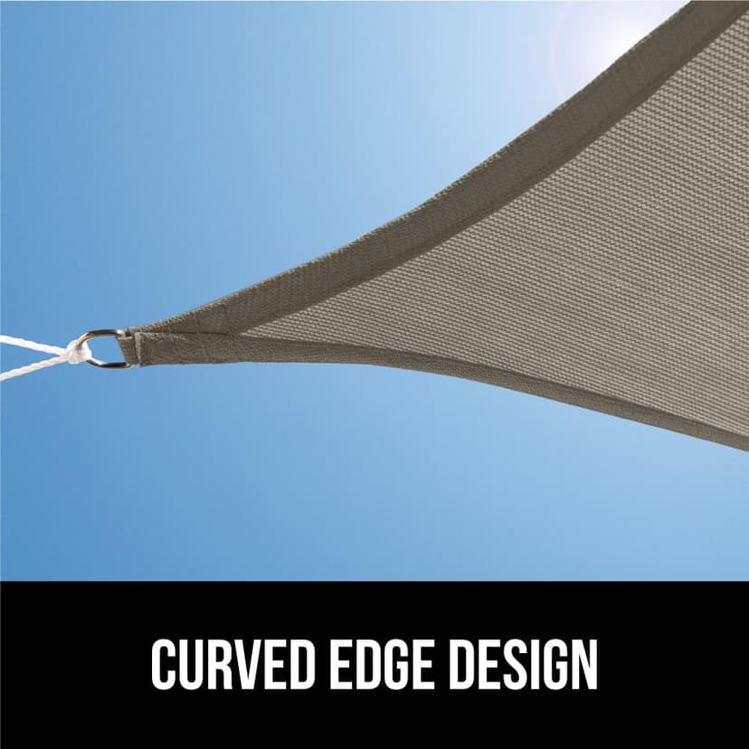 GORILLA GRIP Heavy Duty Sun Shade, UV Protection Fade Tear and Rust Resistant Rectangle Sunshade Canopy, Curved Edges Blocks Sunlight, Breathable Sail, Outdoor Patio, Lawn Garden, 8x10 FT Gray