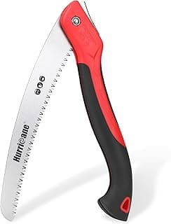 HURRICANE Folding Hand Saw, 10 Inch Pruning Saw, Hand Saw for Wood Cutting, Camping Tree Saw with SK5 Curved Blade, Triple-cut Razor Teeth, Outdoor Portable Saw for Tree Trimming, Gardening, Hiking