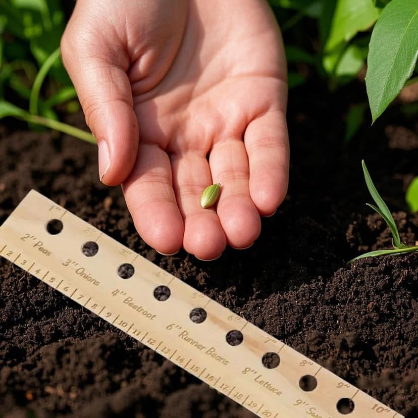 Multi-Functional Planting Square Ruler with Holes and Plant Dibber,Garden Seeding Template,Seed Planter Wood Tool for Precise Spacing (1)