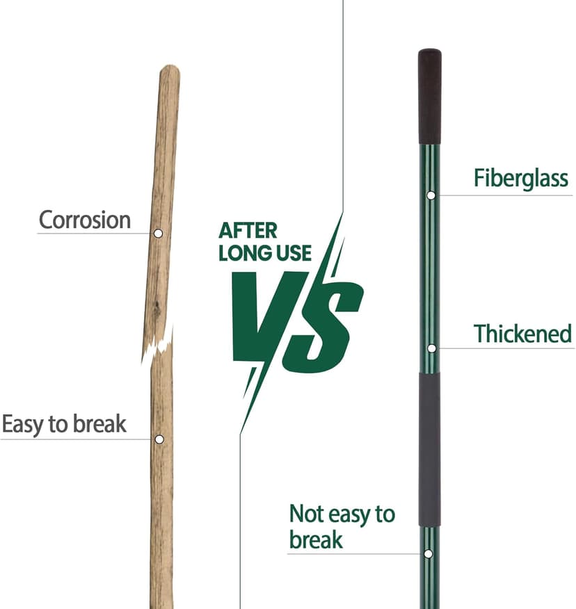 Shovel for Digging, 56 Inches Heavy Duty Shovel for Gardening, Round Shovel for Digging with Fiberglass Handle (Green)