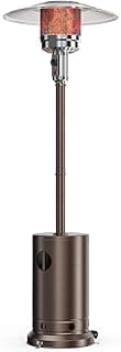 OLIXIS 48,000 BTU Propane Heaters with Wheels, Patio Heater Outdoor with Round Table Design, For Deck Porch Garden Commercial Residential, 17.7 x 17.7 x 87 inches (LxWxH)