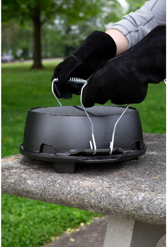 Lodge L12RG Portable Kickoff Grill, Cast Iron, 12-In. Round - Quantity 1
