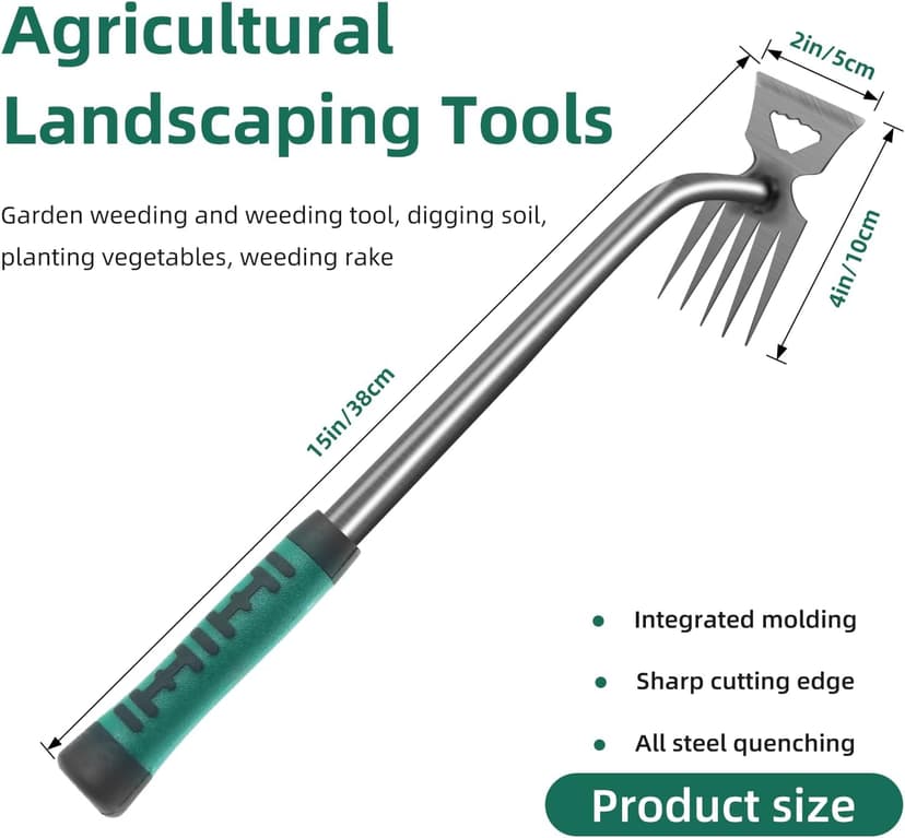 Weed Puller Tool, Gardening Hand Weeder Tool, 5 Teeth Manganese Steel Forged Hand Pulling Weeder, New Weeding Artifact Uprooting Weeding Tool for Vegetable Gardening Backyard Farm Planting & Weeding