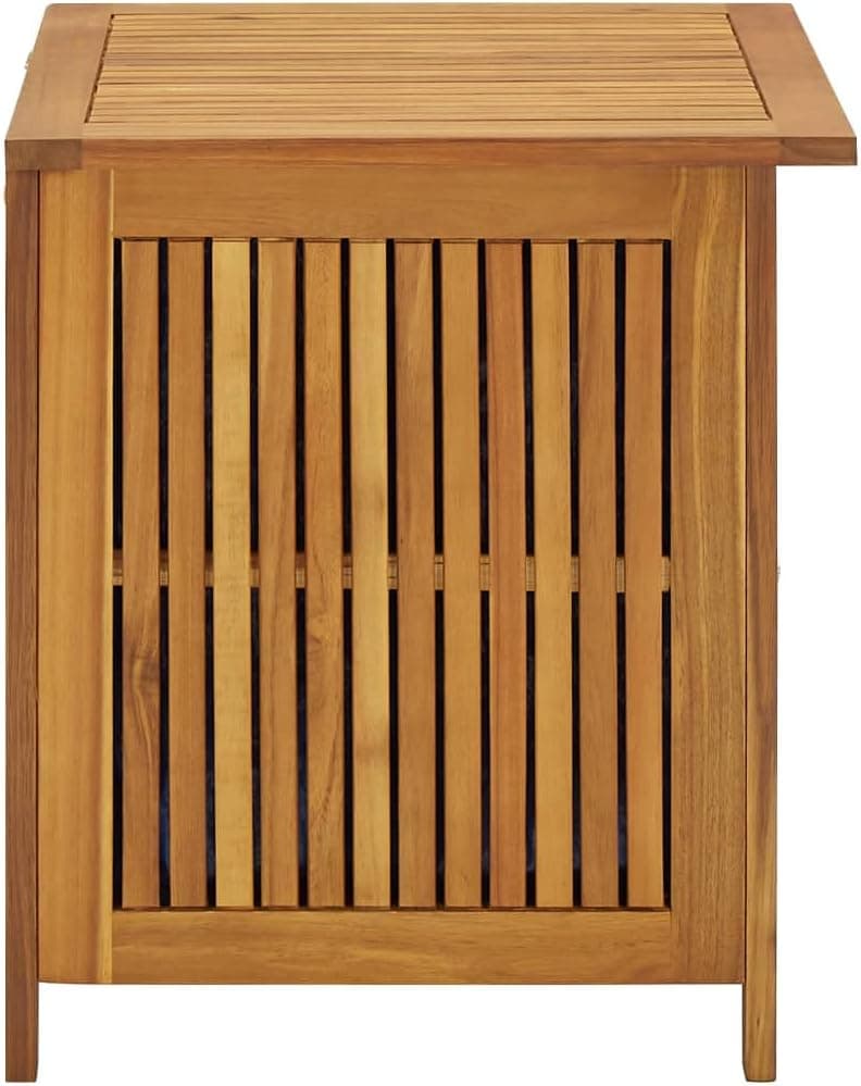 vidaXL Outdoor Storage Box, Deck Box with Lid, Storage Chest with Water-Resistant Bag Inside, 23.6''x19.7''x22.8'', Solid Acacia Wood