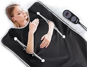 Infrared Sauna Blanket-Sauna Blanket for Home Use, Portable Design for Relaxation and Detoxification Highest 176℉, 20-60 Minutes Timer, 6 ft x 2.65 ft（Deep Black1）
