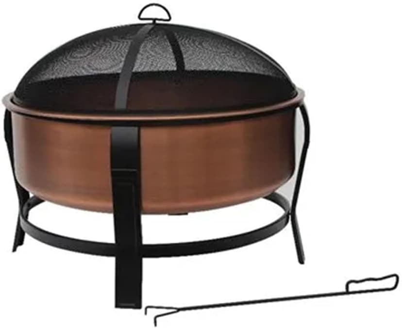 FT-1103E Fire Pit, Copper With Black Accents, Screen + Poker, 30-In. - Quantity 1