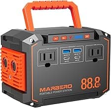 MARBERO Portable Power Station 88.8Wh Solar Generator 150W Peak Lithium Battery Backup Power Bank with LED Light for Home Outdoor Travel Emergency RV Off-Grid Living (Solar Panel Optional)