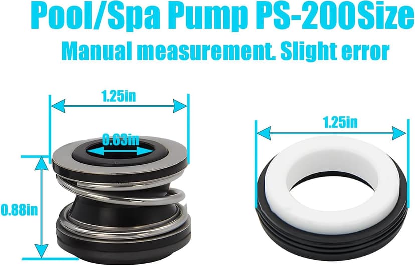 Approximately 5/8 ""Shaft Seal Replacement XP2 PS-200 (2/Pack) for 354545 AquaFlo Flo Main Pool and spa Pump, black