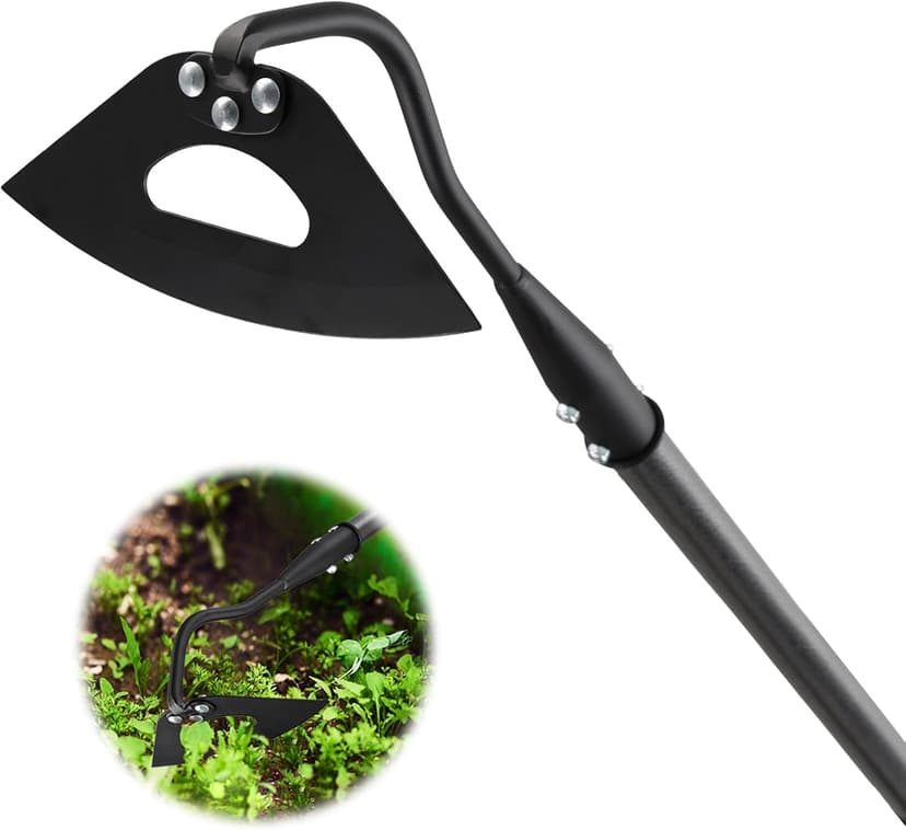 Hoe Garden Tool, Hollow Hoe Gardening Weeding Tool, 85" Long Handle Heavy Duty Manual Weeder Gardening Hand Tools for Weeding, Digging, Loosening Soil