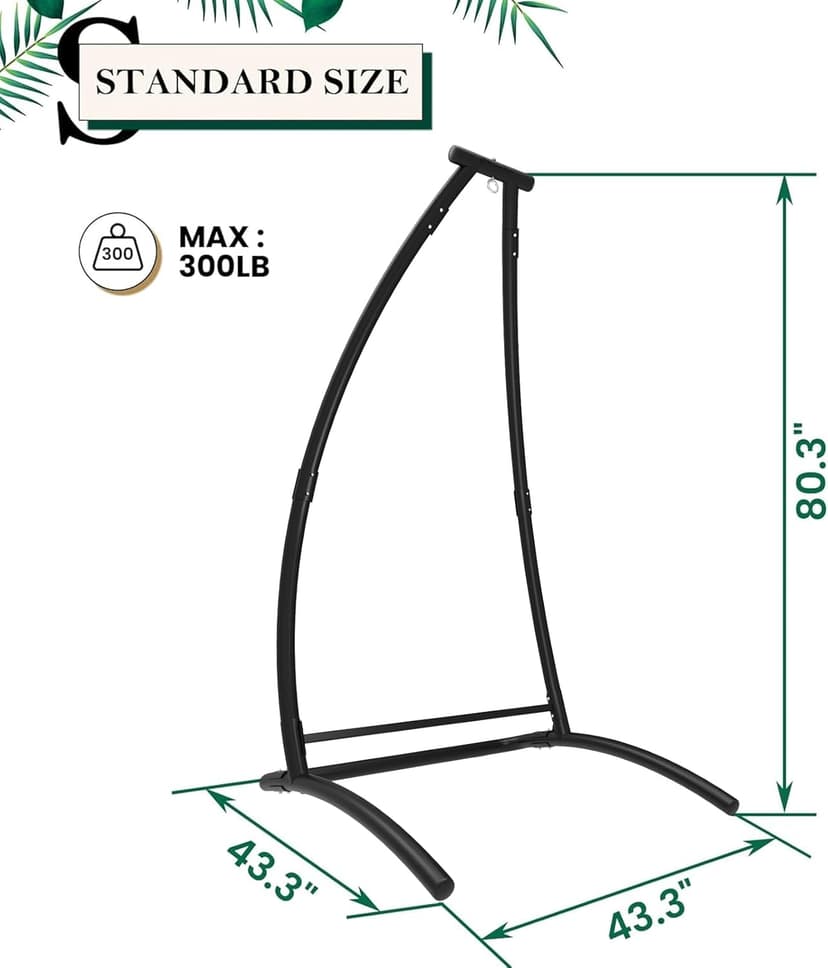 G TALECO GEAR C-Type Hanging Hammock Chair Stand, Heavy Steel Swing Chair Stand, Suitable for Indoor and Outdoor Swing Frame (Seat not Include