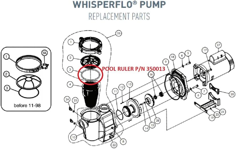 350013 Pentair Pump Lid O-Ring 2 Pack + Lubricant - IntelliFlo, WhisperFlo, more