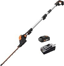 WORX WG252 20V 20" Cordless Hedge Trimmer, Reach Up to 12 Feet, Extended Pole, 180° Rotation Head, PowerShare – Battery & Charger Included