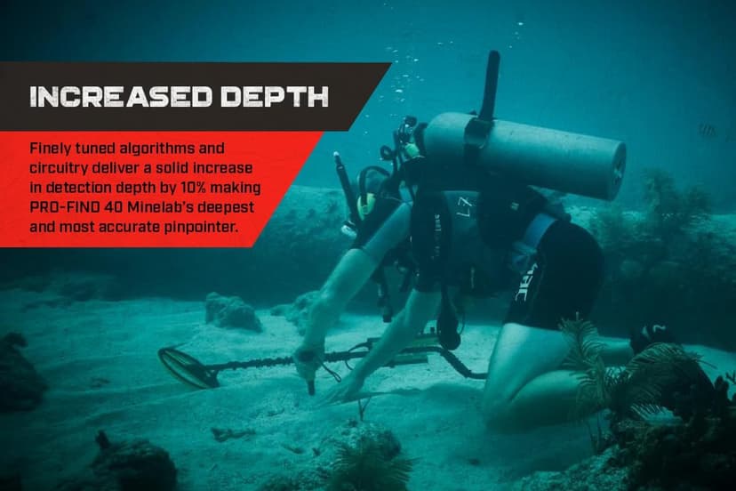 MINELAB PRO-FIND 40 Waterproof Pinpointer Metal Detector for Experts with Tone ID & Adjustable Sensitivity (Built-in Flashlight, Holster & Lanyard Included)