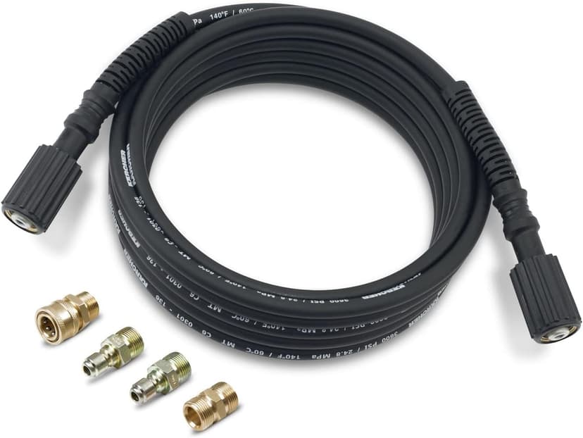 Kärcher 25' High Pressure Replacement/Extension Hose for Pressure Washers - 3600 PSI - Adapters Included - Quick Connect/M22