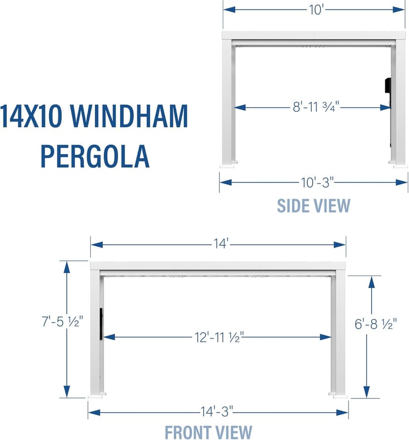 Backyard Discovery Windham 14' x 10' Modern Galvanized Steel Pergola Kit with Shade Sail Canopy, All-Season Durability, PowerPort, High-Wind Rating for Outdoor Patio, Garden, Deck, Entertaining