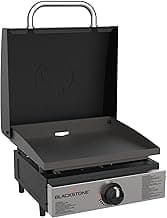 BLACKSTONE 1814 Stainless Steel Propane Gas Portable, Flat Top Griddle Frill Station for Kitchen, Camping, Outdoor, Tailgating, Tabletop, Countertop – Heavy Duty & 12, 000 BTUs, 17 Inch, Black