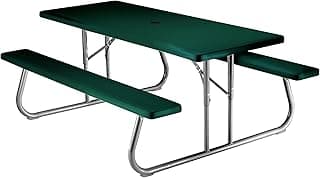 Lifetime 22123 Folding Picnic Table, 6 Feet, Hunter Green