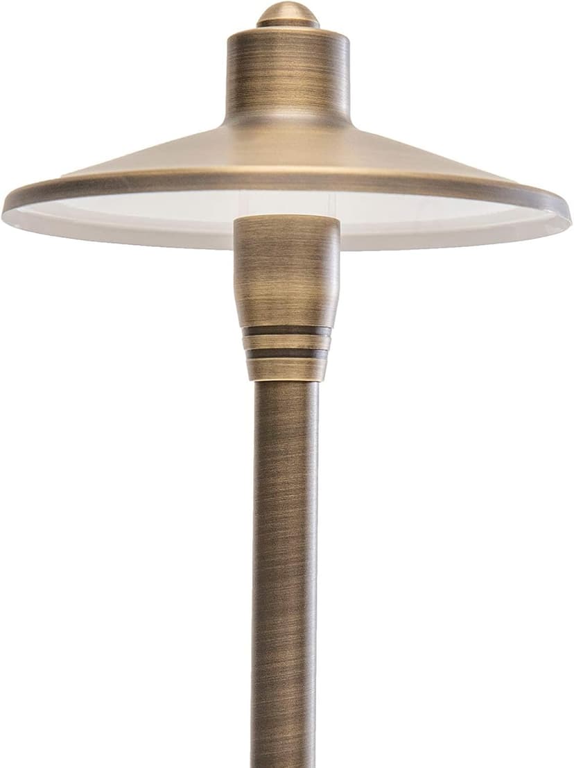 G2 12V Brass Path Light (24" Tall) with 3W 2700K Warm White G4 LED Bulb for Low Voltage Landscape Lighting on Outdoor Pathway, Walkway, Garden, Driveway or Patio