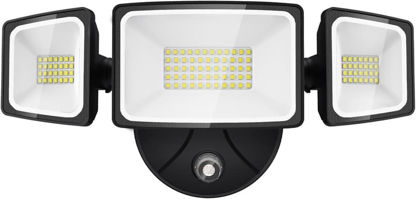 Onforu 60W LED Dusk to Dawn Flood Lights, 6000LM Exterior Security Outdoor Lighting, IP65 Waterproof Outdoor 3 Adjustable Heads Photocell Light Fixture, 6500K Floodlight for Garage, Patio, Yard