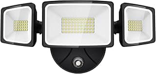 Onforu 60W LED Dusk to Dawn Flood Lights, 6000LM Exterior Security Outdoor Lighting, IP65 Waterproof Outdoor 3 Adjustable Heads Photocell Light Fixture, 6500K Floodlight for Garage, Patio, Yard