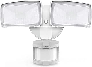 LEPOWER LED Motion Sensor Security Lights Outdoor, 30W 3200LM, 5500K, IP65 Waterproof, 2 Head Motion Detector Flood Light for Garage, Yard, Porch, White (NOT Solar Powered)