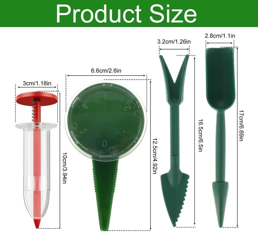 10 PCS Mini Seed Spreader, 2025 New Mini Sowing Seed Dispenser, Seed Planter Tool, Manual Seedlings Dibber and Widger Set, Small Seed Spreader with Seedlings Dibber Widger for Spreaders