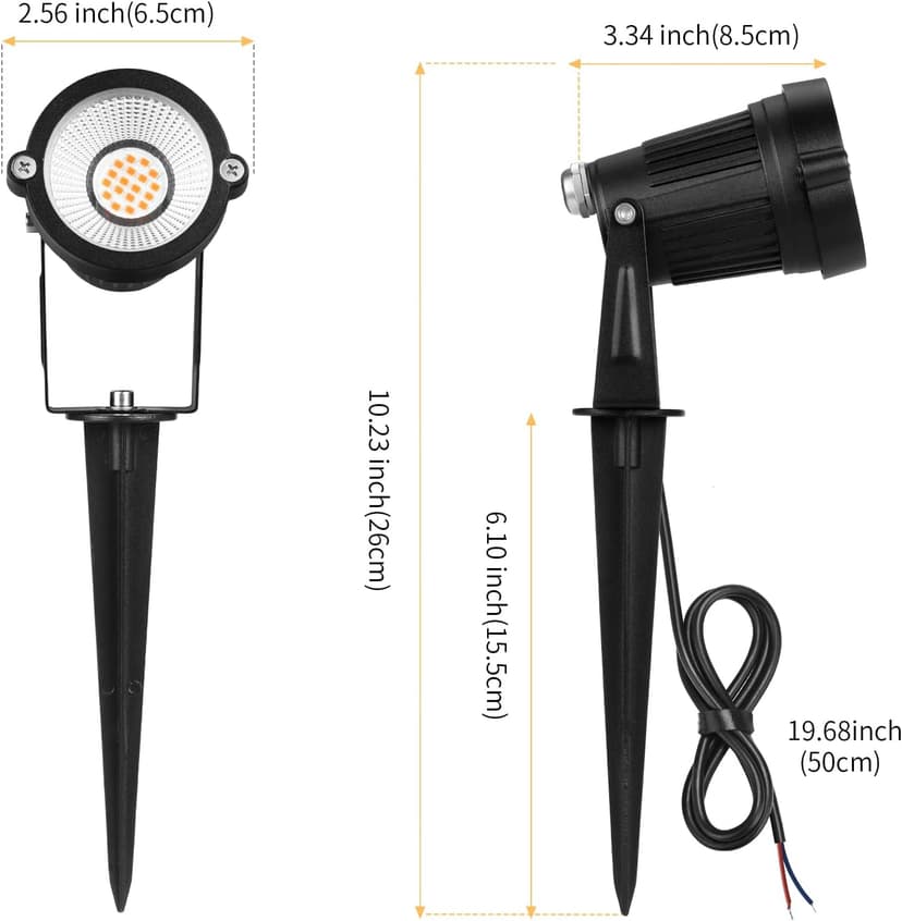 Low Voltage Landscape Lights Outdoor: 7W 700LM LED Landscape Lighting with Connectors for Tree Garden Yard Pathway | 12V 24V Warm White 2700K Spotlights | IP65 Waterproof | 6 Pack