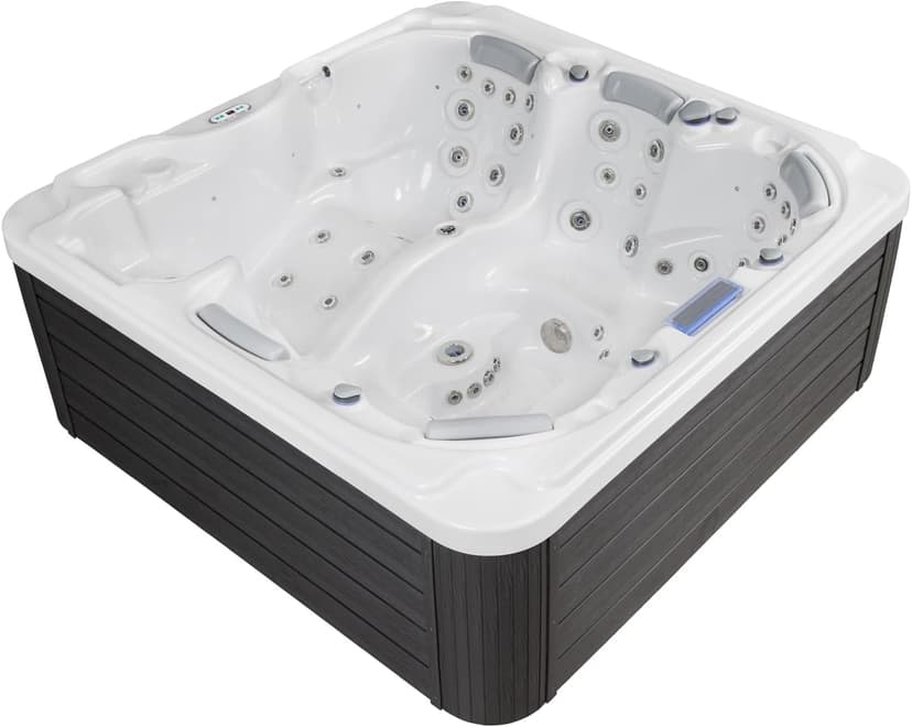 Dallas 6 - Person 82 - Jet Acrylic Hot Tub with LED Lights, Ozonator, and Cover in Ice White