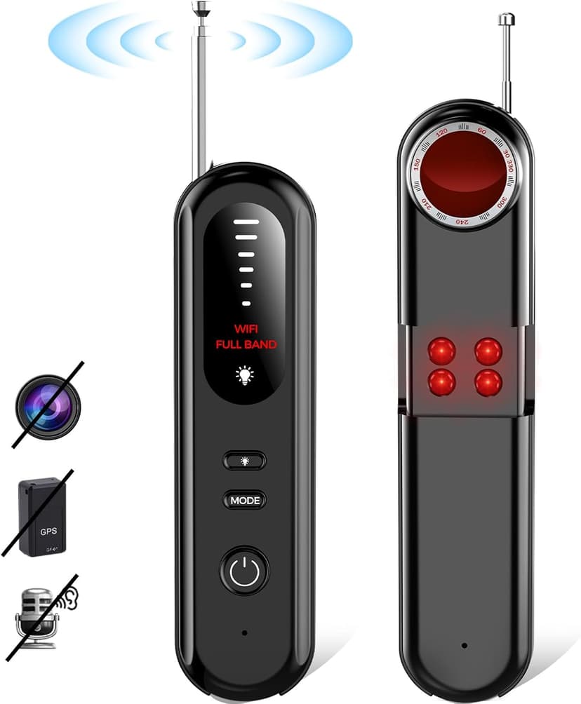 Hidden Camera Detector Spy Camera Finder,Bed Bug Hidden Camera Detectors for Hotels,RF Detectors for Travel,GPS Tracking/Tracker Device Detector for Car,5 Levels Sensitivity 3 Modes