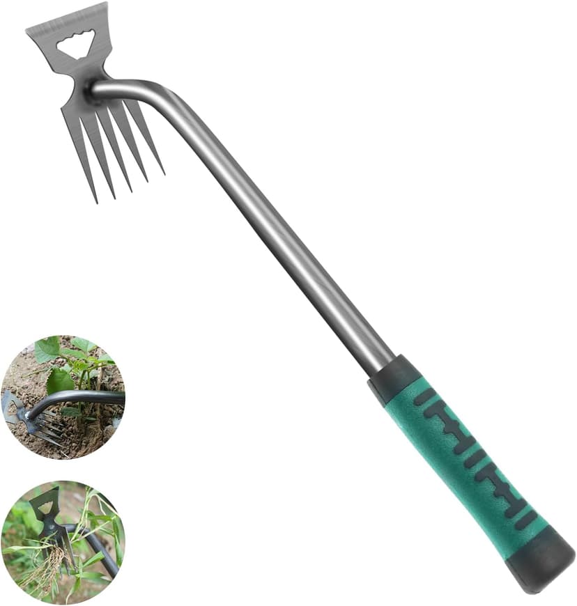 Weed Puller Tool, Gardening Hand Weeder Tool, 5 Teeth Manganese Steel Forged Hand Pulling Weeder, New Weeding Artifact Uprooting Weeding Tool for Vegetable Gardening Backyard Farm Planting & Weeding