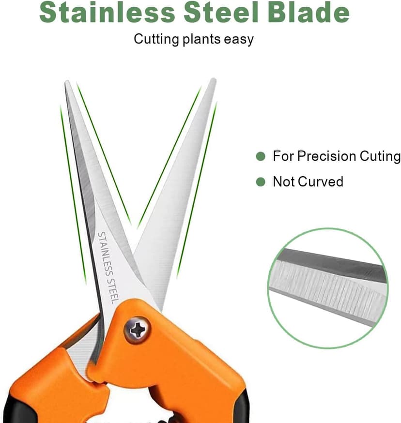 Hand Pruner， Pruning Shear，Garden clippers, snip scissors, ratchet pruning shears, work 3 times easier, gardening tools, sharp garden scissors, arthritis weak hand snips (Orange)