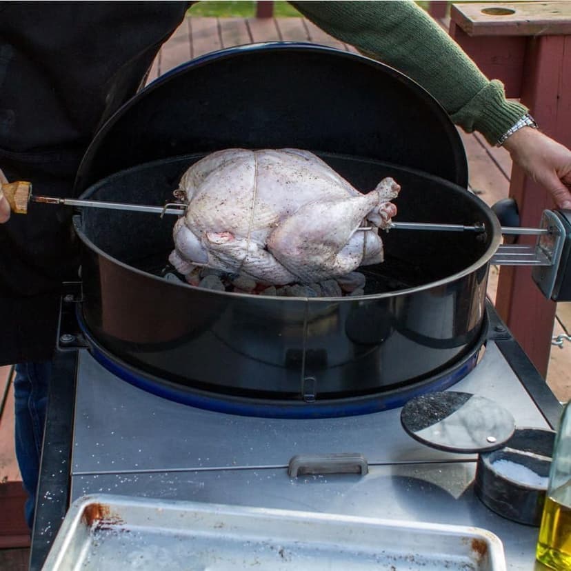 Weber 22-Inch Charcoal Kettle Rotisserie, Grey