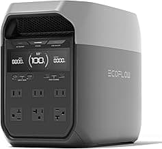 EF ECOFLOW DELTA 3 Portable Power Station, Full Charge in 43 Min, 1024Wh LiFePO4 Battery, 1800W AC/100W USB-C Output, Solar Generator(Solar Panel Optional) for Home Backup Power, Camping & RVs