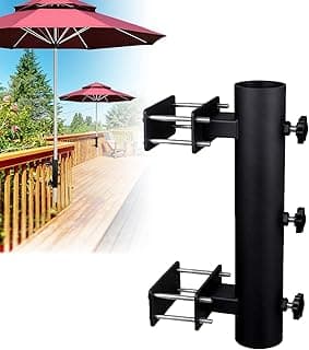 Heavy Duty Parasol Holder Patio Umbrella Stand Mount Umbrella Stand Bench Buddy Umbrella Holder Fixed Clip Umbrella Clamp for Deck,Railings,Beach Courtyard Balcony,Boats,Tailgates