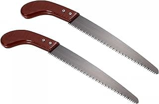 uxcell 10 Inch Pruning Saws, Straight Blade Hand Saw Wood Handle for Camping Garden Wood Tree Branches Trimming, 2pcs