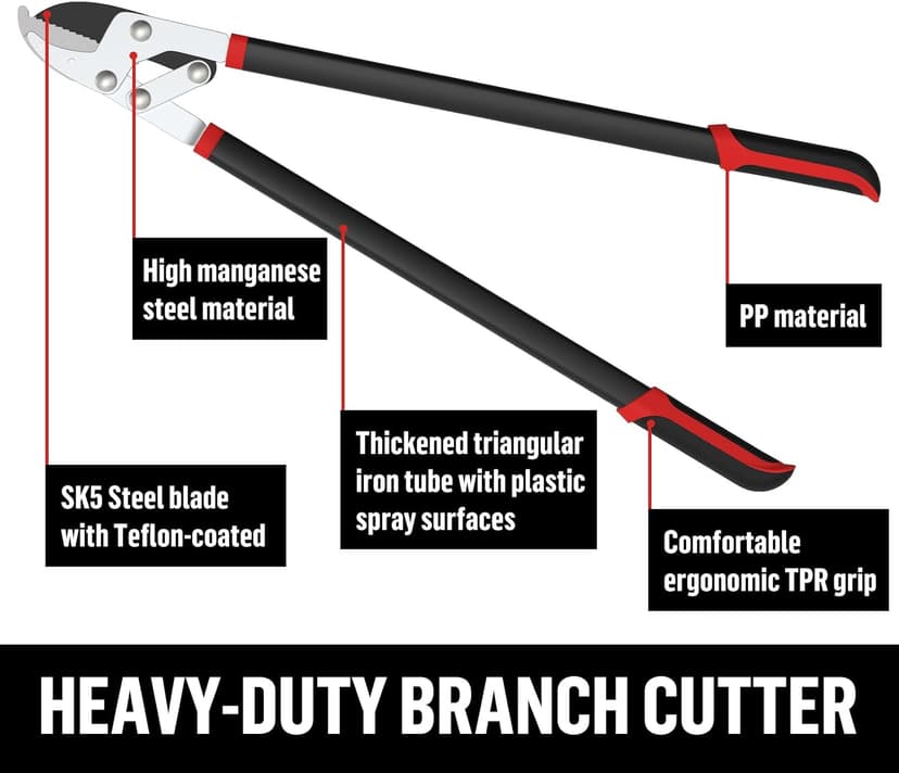 GARTOL Anvil Lopper with Compound Action 30 Inch Heavy Duty Tree Branch Cutter, 2 inch Cutting Capacity Tree Trimmer for Thick Branches Clean Cut Easy, Ergonomically Non-Slip Comfortable Handle