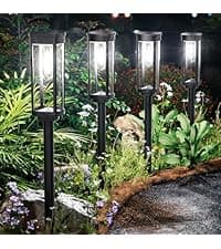Solar Pathway Lights Outdoor,8 Pack Bright Solar Lights Outdoor,IP65 Waterproof Solar Garden Lights Solar Powered Landscape Lighting for Yard Patio Walkway Driveway Pathway (Warm White)