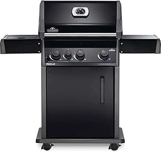 Napoleon - Rogue 425 Natural Gas Grill with Range Side Burner, Black, 3 Stainless Steel Main Burners