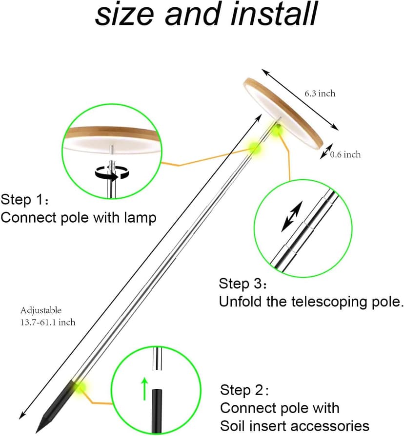Plant Grow Light,yadoker LED Growing Light Full Spectrum for Indoor Plants,Height Adjustable, Automatic Timer, 5V Low Safe Voltage,Idea for Large Plant Light