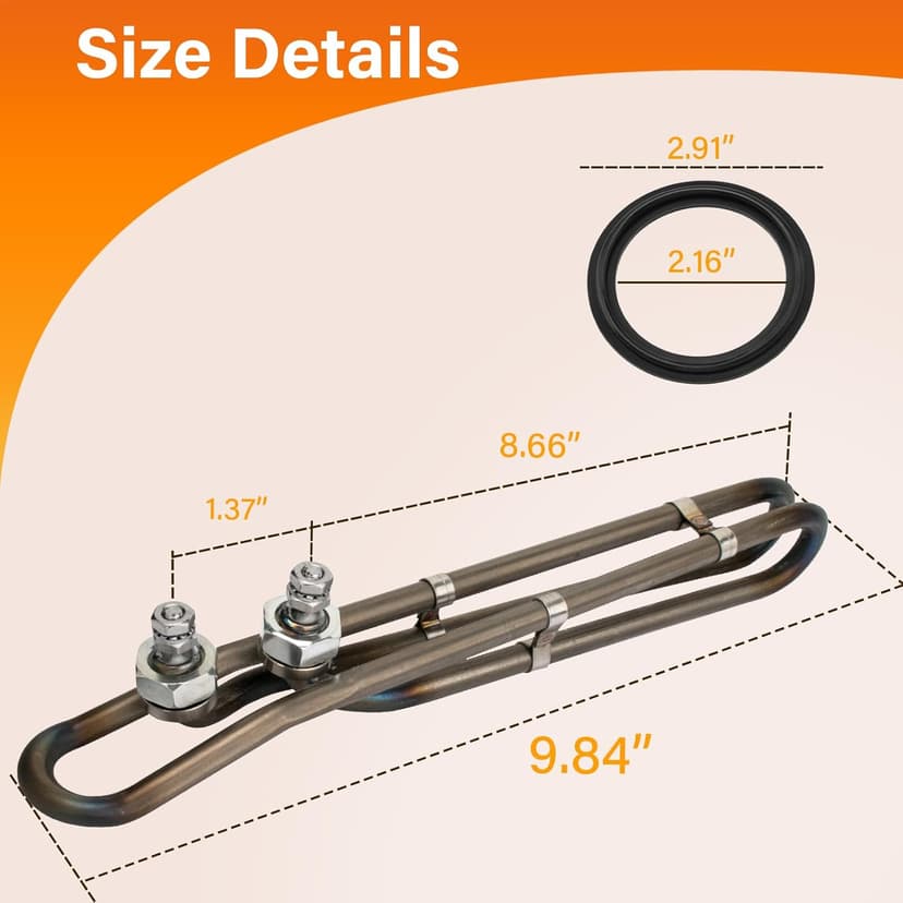 4KW 240V Universal Titanium Hot Tub Heating Element Replacement for Balboa Spa Heater Element, Flo-Thru Hot Tub Heater Element for Spa Electric Heaters and Swimming Pools