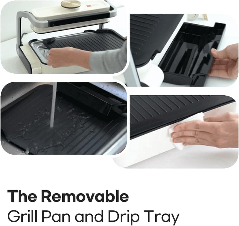 Smokeless Double Care Grill, Electric Indoor Tabletop Grill, Dual Heating, Fast Grilling, Portable, Nonstick, Adjustable Temperature, Ideal for K-BBQ
