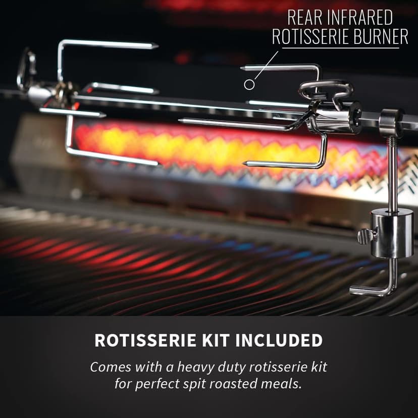 Napoleon P500RSIBPSS-3 Prestige 500 RSIB Propane Gas Grill, sq. in + Infrared Side and Rear Burner, Stainless Steel