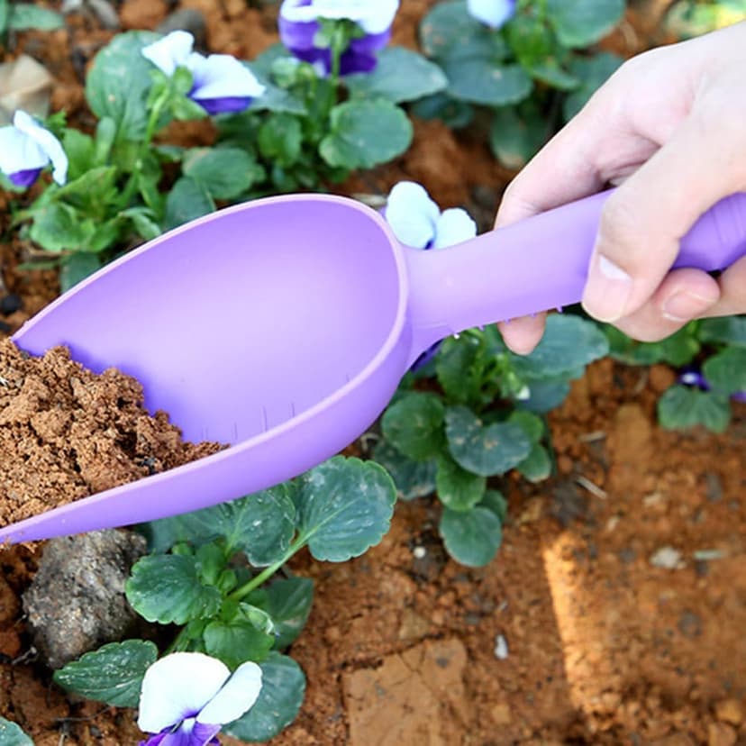 Angoily Garden Shovel, 5PCS Shovels for Digging with Mark, Plastic Soil Scoop Colorful Soil Shovel Trowel Garden Tool, Gardening Shovel, Hand Shovel, Cultivating Planting Shovel Gardening Tool