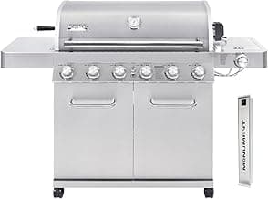 Monument Grills 77352 6-Burner Stainless Steel Cabinet Style Propane Gas Grill with Smoke Box(2 Items)