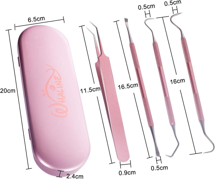 Whaline Weeding Vinyl Tools 4 Pieces Precision Stainless Steel Cricut Weeder Tool with Case, Vinyl Craft Paper Craft Tool Kit for Silhouettes Cameos, Lettering Scraper Hook Spatula Tweezers