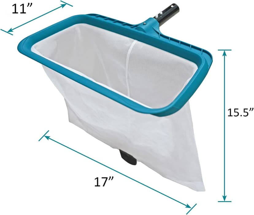 POOLWHALE Professional Pool Skimmer Net, Heavy Duty Swimming Leaf Rake Cleaning Tool with Deep Fine Nylon Mesh Net Bag - Fast Cleaning,Easy Scoop Edge,Debris Pickup Removal