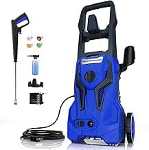 Power Washers Electric Powered 5000PSI-max 3.2GPM High Pressure Washer Car Cleaning Machine with Adjustable Spray Nozzle and Foam Cannon for Home Driveway Patio Deck, Deep Blue