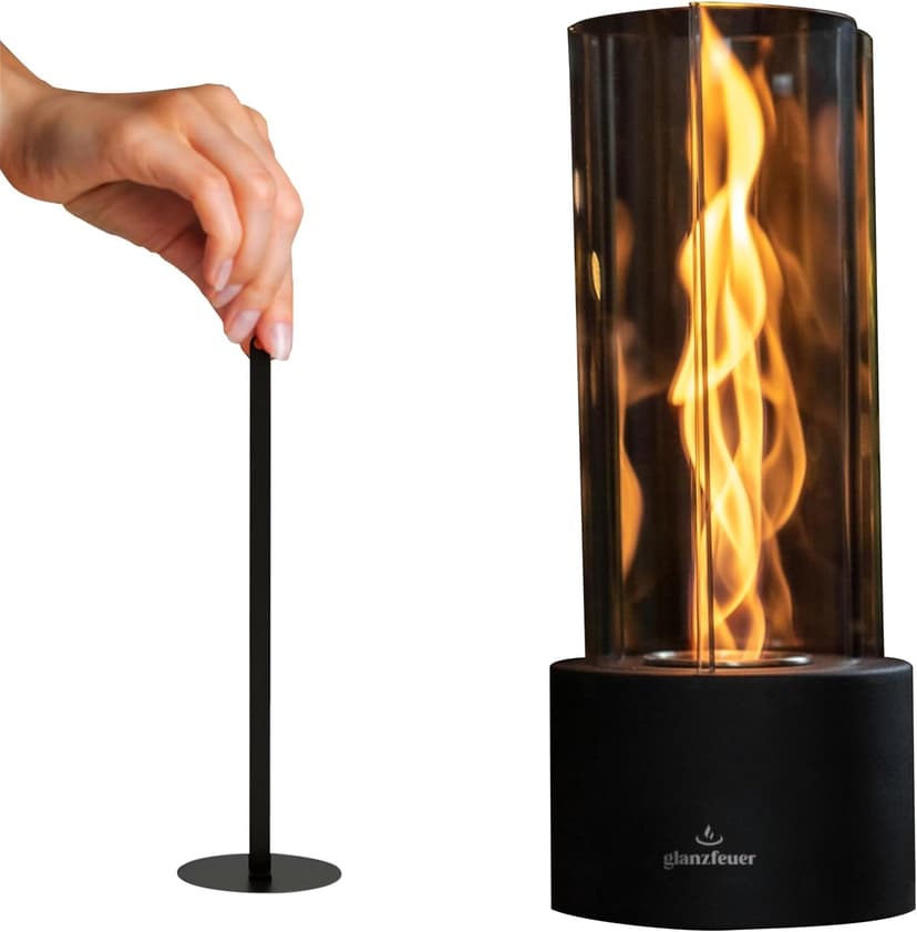 Tornado Tabletop Fireplace for Indoor and Outdoor Use – Premium Ethanol Fire Pit with Clear Glass, 60+ Min Burn, Perfect for Gatherings, Home Decoration, and Gift for Mother's Day