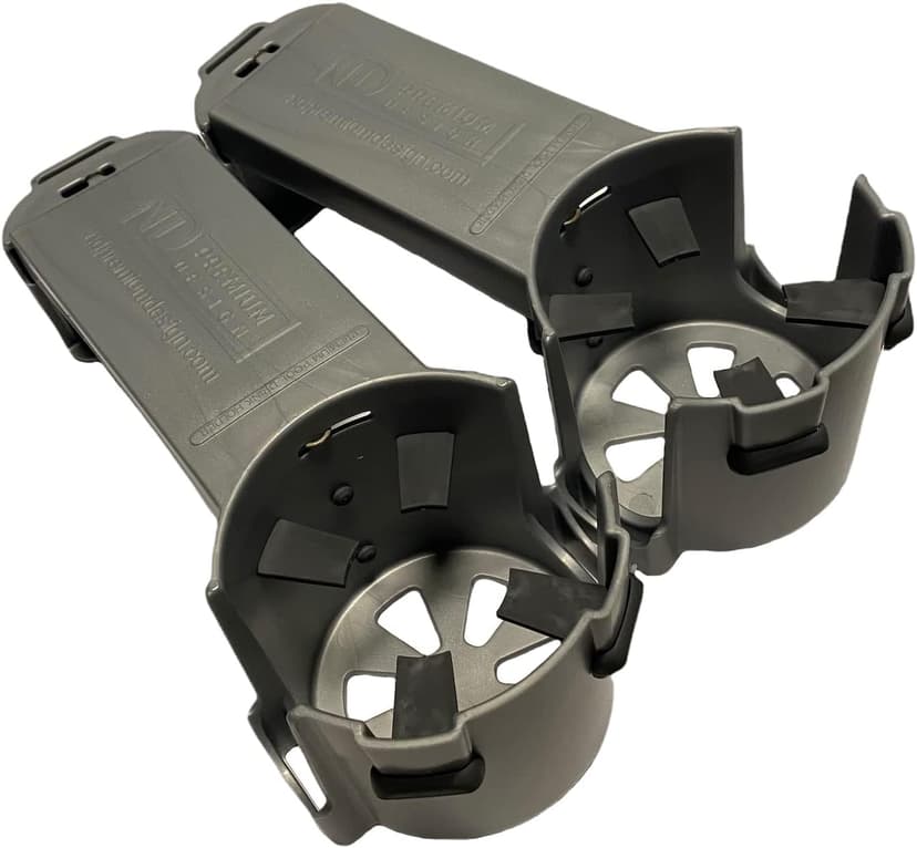 Silver Grey Pool Cup Holders - 2 Pack, Adjustable, for Square Top Pools
